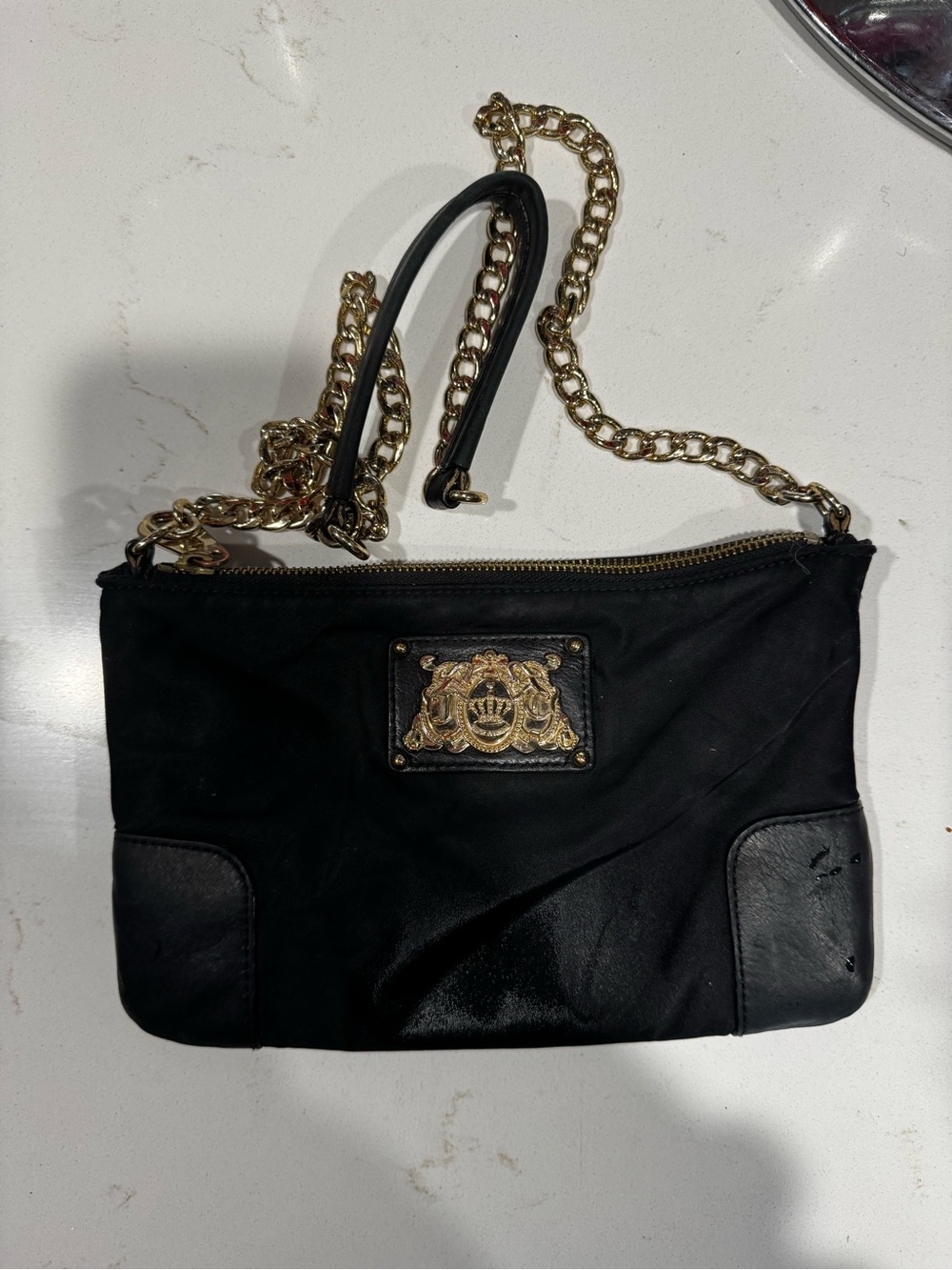 Juicy Couture Black Crossbody Bag with Gold Chain